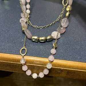 Chicos Purple and Silver Long Necklace